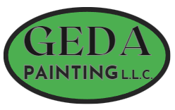 The logo for geda painting, inc